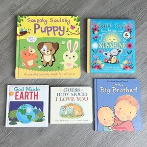 Lot of 5 Baby/Toddler Hardcover Picture Books, Love/God/Big Brother/Puppy